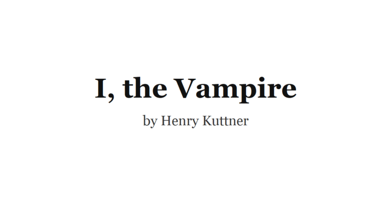 I, the Vampire